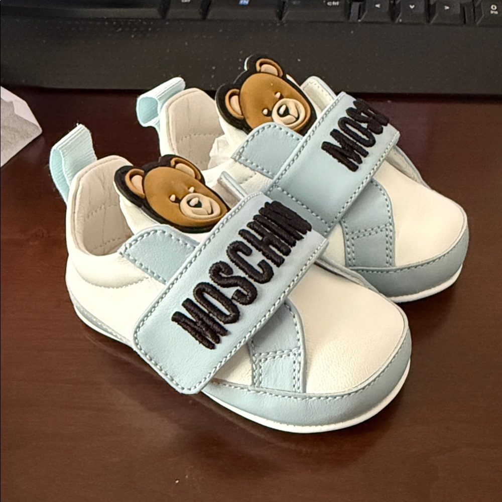 BRAND NEW Moschino Baby Shoes with Teddy Bear Design